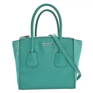 Prada Handbag Green Leather Suede Bag